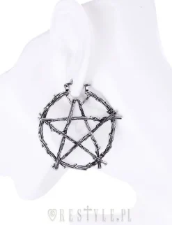 Restyle Gothic hoop earrings, occult fashion "BRANCH PENTAGRAM EARRINGS"