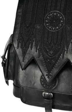 Restyle Gothic Rosette Backpack with pockets Inverted Cathedral embroidery