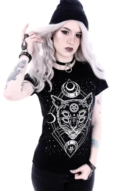 Restyle Gothic t-shirt with a Moon Cat 