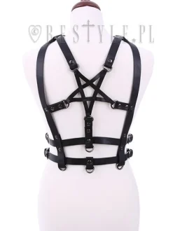 Restyle gothic waist belt, Double straps, "PENTAGRAM HARNESS BELT"