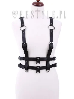 Restyle gothic waist belt, Double straps, "PENTAGRAM HARNESS BELT"