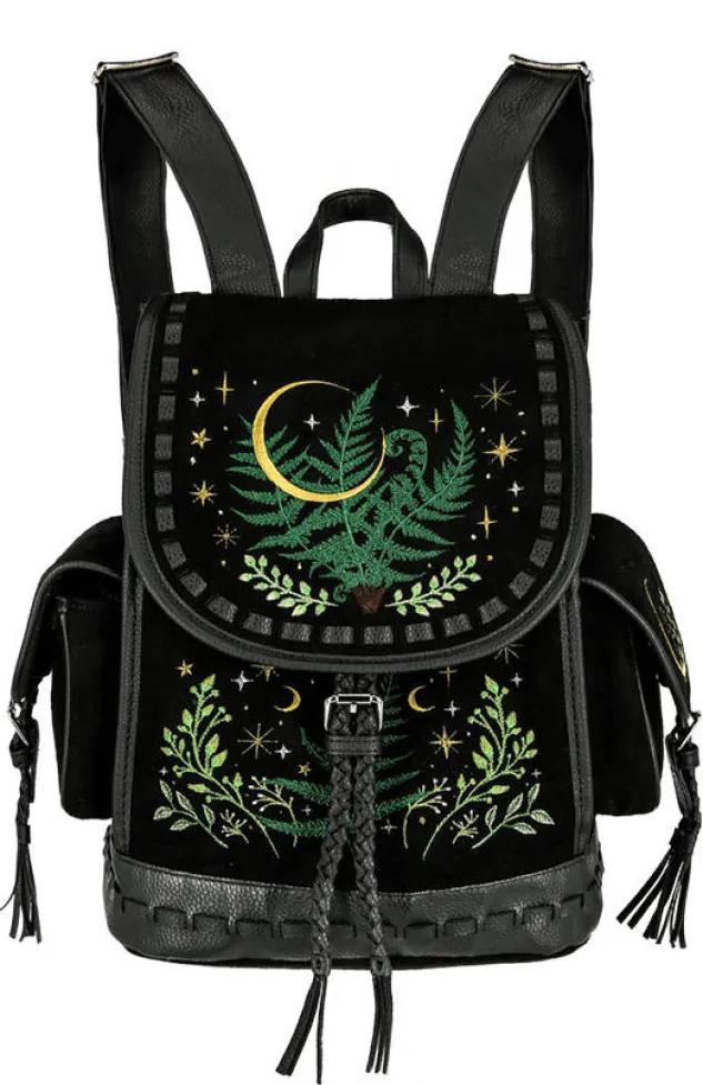 Restyle HERBAL BACKPACK with fern and crescent embroidery
