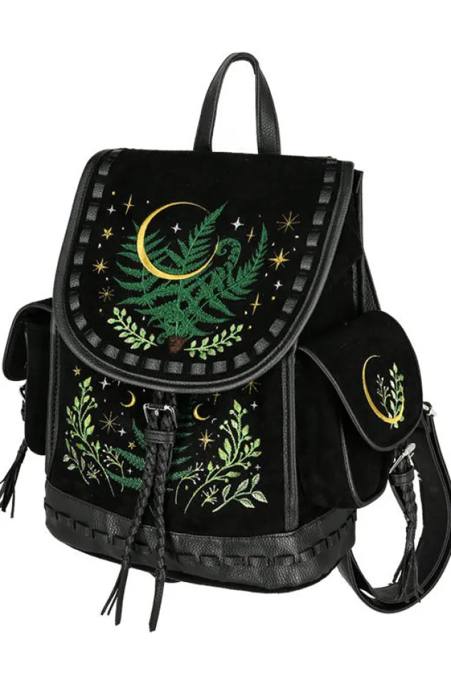 Restyle HERBAL BACKPACK with fern and crescent embroidery