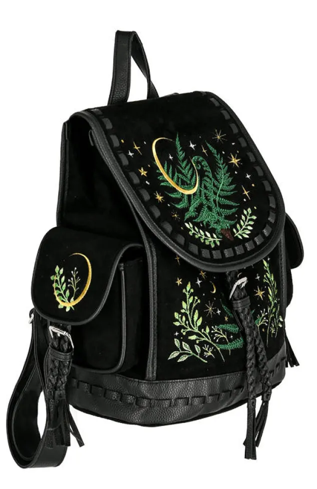 Restyle HERBAL BACKPACK with fern and crescent embroidery