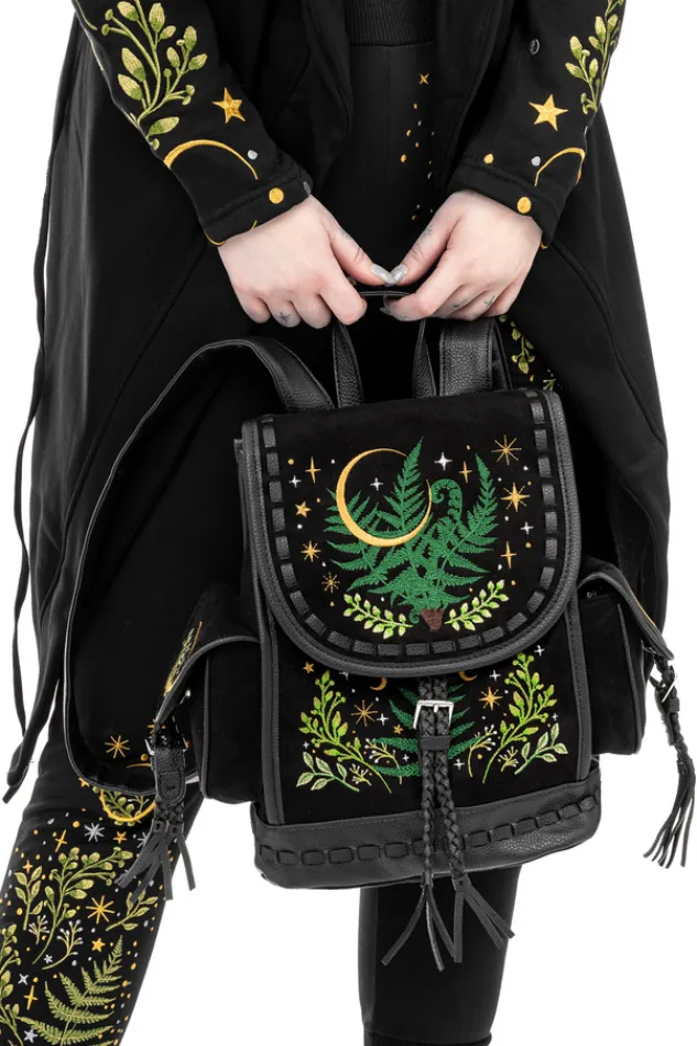 Restyle HERBAL BACKPACK with fern and crescent embroidery
