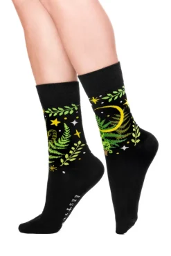 Restyle HERBAL JACQUARD SOCKS FERN LEAVES AND CRESCENT