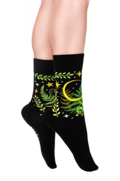Restyle HERBAL JACQUARD SOCKS FERN LEAVES AND CRESCENT