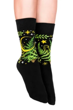 Restyle HERBAL JACQUARD SOCKS FERN LEAVES AND CRESCENT