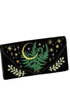 Restyle HERBAL WALLET embroidered oblong wallet with fern