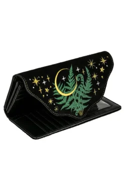 Restyle HERBAL WALLET embroidered oblong wallet with fern