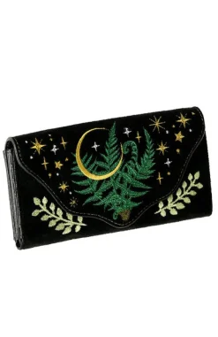 Restyle HERBAL WALLET embroidered oblong wallet with fern