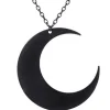 Restyle Huge Crescent, occult jewellery, luna "MOON BLACK PENDANT"