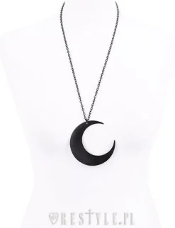 Restyle Huge Crescent, occult jewellery, luna "MOON BLACK PENDANT"