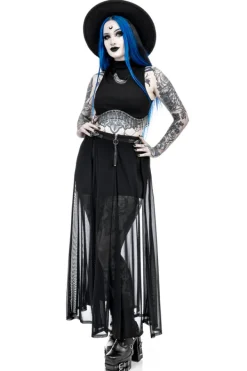 Restyle JASMIN CRESCENT TOP Crop top with black zircons