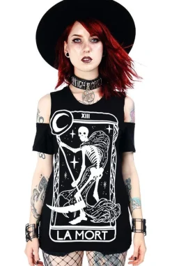 Restyle La Mort cold shoulder tshirt death tarot
