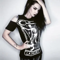 Restyle La Mort cold shoulder tshirt death tarot