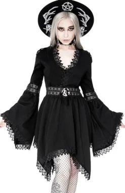 Restyle Lace Trim Spectre Tunic Gothic Dress with wide sleeves