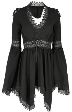 Restyle Lace Trim Spectre Tunic Gothic Dress with wide sleeves