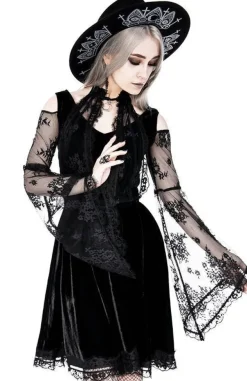 Restyle Layered lace gothic dress with a crescent charm