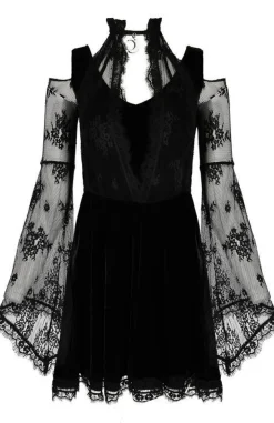 Restyle Layered lace gothic dress with a crescent charm