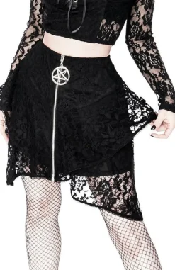 Restyle Layered Lace Gothic Skirt with pentagram