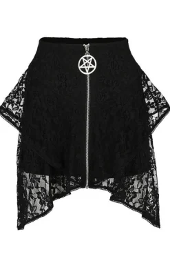 Restyle Layered Lace Gothic Skirt with pentagram