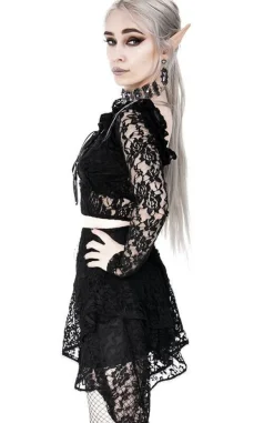 Restyle Layered Lace Gothic Skirt with pentagram