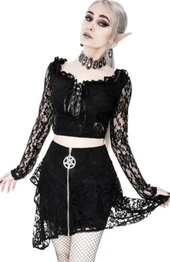 Restyle Layered Lace Gothic Skirt with pentagram