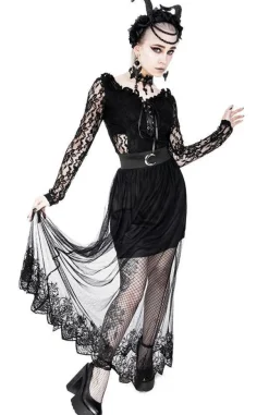 Restyle Layered Lace Gothic Skirt with pentagram