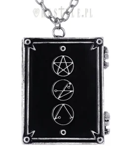 Restyle Locket pendant, book shaped necklace, occult jewellery, crescent 