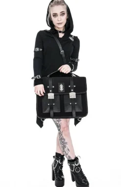 Restyle Long asymmetric Black Hecate Draped Hoodie