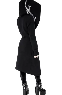 Restyle Long, gothic Into the Wild Hoodie with oversized hood and antlers
