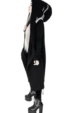 Restyle Long, gothic Into the Wild Hoodie with oversized hood and antlers
