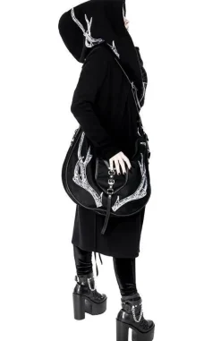 Restyle Long, gothic Into the Wild Hoodie with oversized hood and antlers