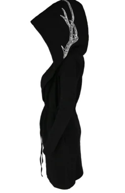 Restyle Long, gothic Into the Wild Hoodie with oversized hood and antlers