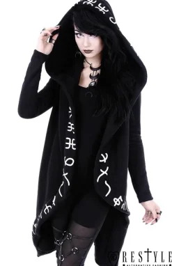 Restyle Long, Runic jacket with oversized hood "RUNES HOODIE"
