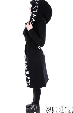 Restyle Long, Runic jacket with oversized hood 