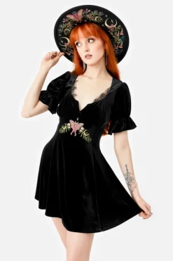 Restyle MIDNIGHT FLORA MINI DRESS