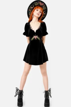 Restyle MIDNIGHT FLORA MINI DRESS
