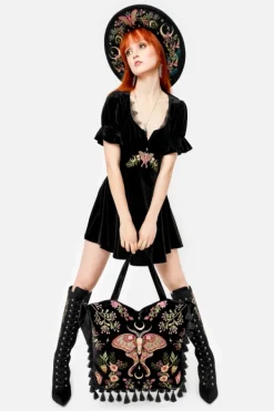 Restyle MIDNIGHT FLORA MINI DRESS