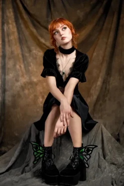 Restyle MIDNIGHT FLORA MINI DRESS