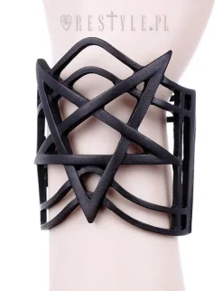 Restyle Modern bangle, Pentagram jewellery, gothic cuff 