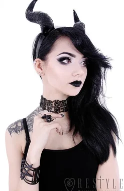 Restyle Modern bangle, Pentagram jewellery, gothic cuff 