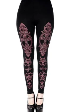 Restyle Monogram Leggings with purple print
