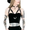 Restyle MOON HARNESS TOP, velvet moon, short blouse