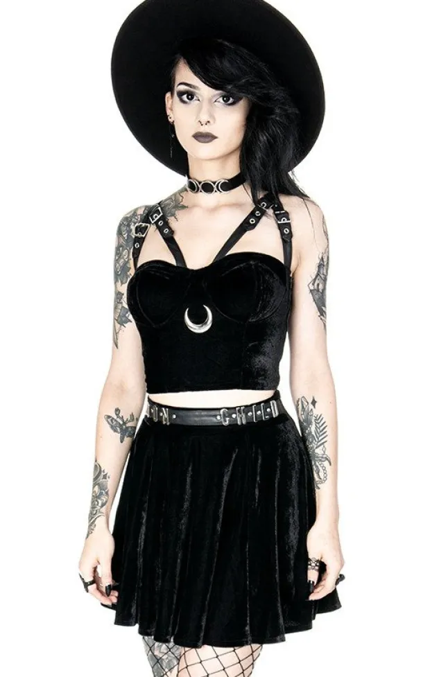 Restyle MOON HARNESS TOP, velvet moon, short blouse