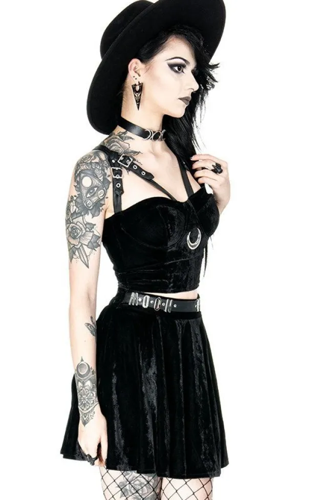 Restyle MOON HARNESS TOP, velvet moon, short blouse