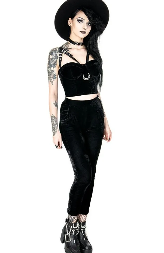 Restyle MOON HARNESS TOP, velvet moon, short blouse