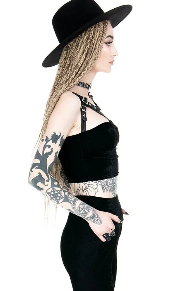 Restyle MOON HARNESS TOP, velvet moon, short blouse