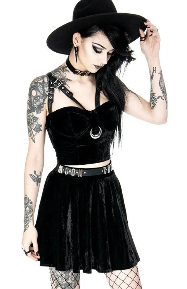 Restyle MOON HARNESS TOP, velvet moon, short blouse